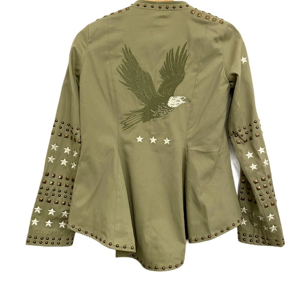 NWT Spell and the Gypsy Eagleback Matinee Khaki Bohemian Peplum Hem Jacket XS - Picture 12 of 16